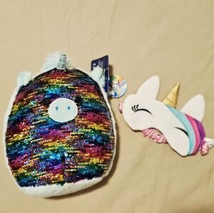 Kellytoy Multicolor Sequin Unicorn + Sleep Mask